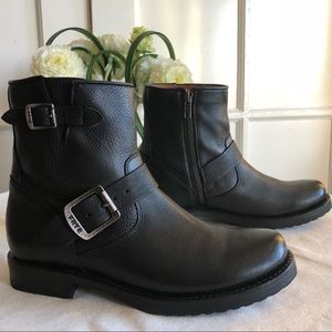 Frye Veronica 6" Shortie Black Leather Ankle ,NEW